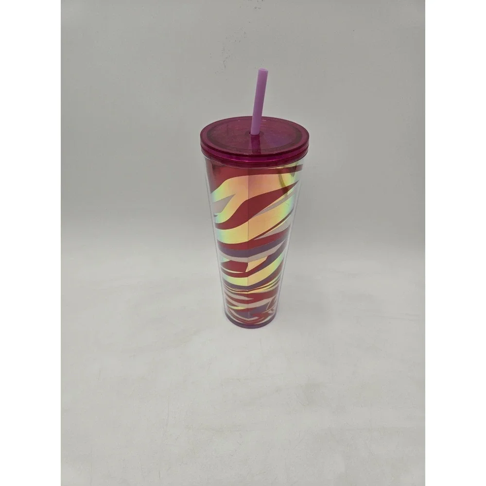 NEW Starbucks tumbler red gold  swirl Holiday Siren logo‎ Venti Cold Cup